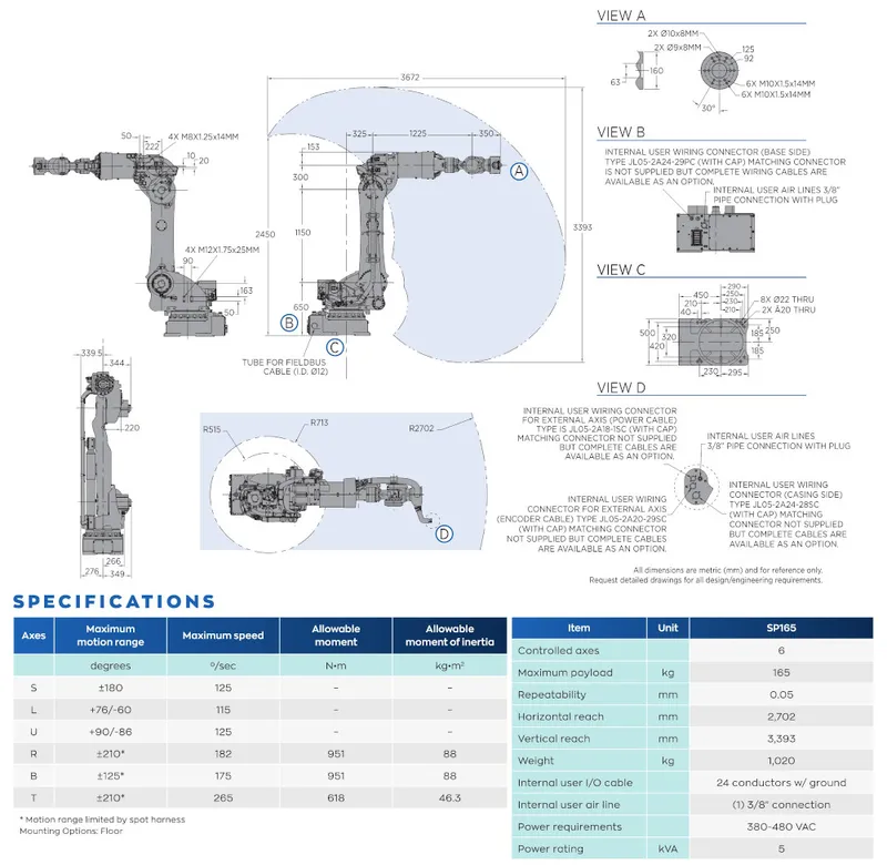 Yaskawa Motoman SP165 — view 2