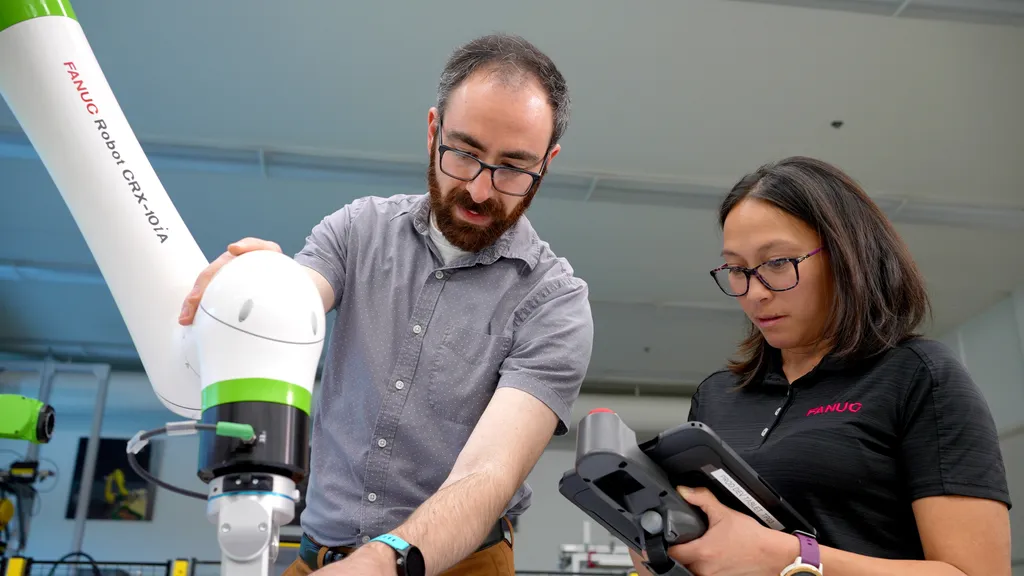 FANUC CRX-10iA collaborative robot, the class of machine behind FANUC's separate Collaborative Robot Operator assessment blueprint