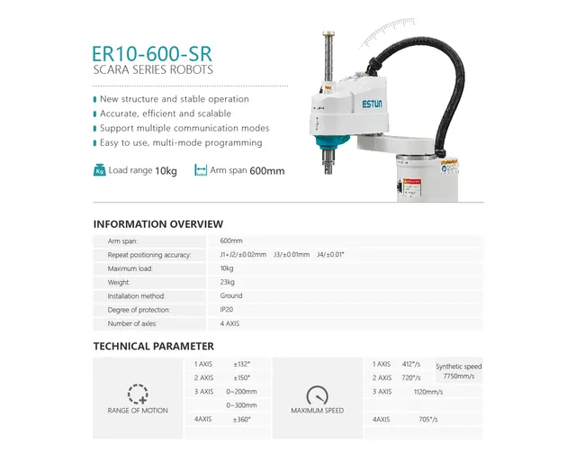 Estun Robots: 13 Models From 4 kg to 700 kg Payload